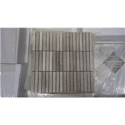 7 BOXES APPROX 70 PCS 12X12 LIGHT WOOD VEIN 3 4" SECTIONED MOSAIC RETAIL 1326.00 AT 18.95 PER SQ FT