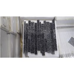 5 BOXES APPROX 50 PCS 12X12 NERO IMPALA GRANITE MINI PLANKING MOSAIC RETAIL 1247.00 AT 24.95 PER SQ 