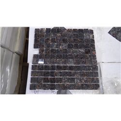 11 BOXES APPROX 110 PCS 12X12 TAN BROWN GRANITE 1" SQUARES MOSAIC RETAIL 2634.00 AT 23.95 PER SQ FT