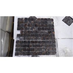 12 BOXES APPROX 120 PCS 12X12 TAN BROWN GRANITE 1" SQUARES MOSAIC RETAIL 2874.00 AT 23.95 PER SQ FT