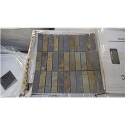 25 BOXES APPROX 125 PCS 12X12 CHARCOAL TERRACOTTA 3 4" SECTIONED MOSAIC RETAIL 2118.00 AT 16.95 PER 