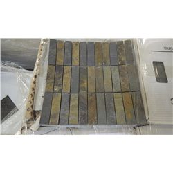 25 BOXES APPROX 125 PCS 12X12 CHARCOAL TERRACOTTA 3 4" SECTIONED MOSAIC RETAIL 2118.00 AT 16.95 PER 