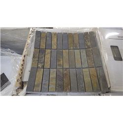 25 BOXES APPROX 125 PCS 12X12 CHARCOAL TERRACOTTA 3 4" SECTIONED MOSAIC RETAIL 2118.00 AT 16.95 PER 