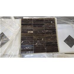 11 BOXES APPROX 110 PCS 12X12 NEW ST LAURANT MARBLE 3 4" SECTIONED MOSAIC RETAIL 2084.00 AT 18.95 PE