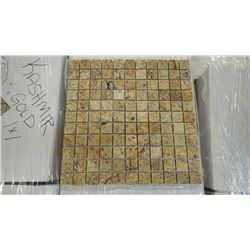 11 BOXES APPROX 110 PCS 12X12 KASHMIR GOLD GRANITE 1" SQUARES MOSAIC RETAIL 2634.00 AT 23.95 PER SQ 