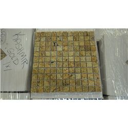 12 BOXES APPROX 120 PCS 12X12 KASHMIR GOLD GRANITE 1" SQUARES MOSAIC RETAIL 2874.00 AT 23.95 PER SQ 