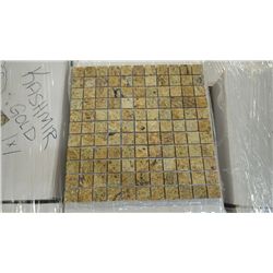 12 BOXES APPROX 120 PCS 12X12 KASHMIR GOLD GRANITE 1" SQUARES MOSAIC RETAIL 2874.00 AT 23.95 PER SQ 