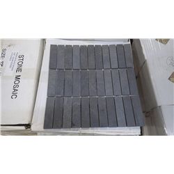 44 BOXES APPROX 220 PCS 12X12 PREMIUM BLACK SLATE 3 4" SECTIONED MOSAIC RETAIL 3729.00 AT 16.95 PER 