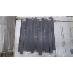 27 BOXES APPROX 135 PCS 12X12 PREMIUM BLACK SLATE MINI PLANKING MOSAIC RETAIL 2153.00 AT 15.95 PER S