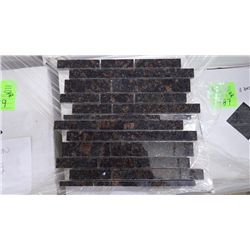 12 BOXES APPROX 120 PCS 12X12 TAN BROWN GRANITE MINI PLANKING MOSAIC RETAIL 2634.00 AT 21.95 PER SQ 