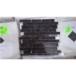 12 BOXES APPROX 120 PCS 12X12 TAN BROWN GRANITE MINI PLANKING MOSAIC RETAIL 2634.00 AT 21.95 PER SQ 