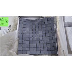 30 BOXES APPROX 150 PCS 12X12 PREMIUM BLACK SLATE 1" SQUARES MOSAIC RETAIL 2392.00 AT 15.95 PER SQ F