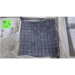 30 BOXES APPROX 150 PCS 12X12 PREMIUM BLACK SLATE 1" SQUARES MOSAIC RETAIL 2392.00 AT 15.95 PER SQ F