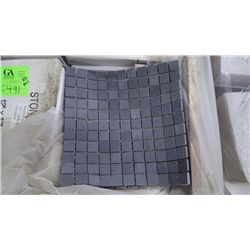 30 BOXES APPROX 150 PCS 12X12 PREMIUM BLACK SLATE 1" SQUARES MOSAIC RETAIL 2392.00 AT 15.95 PER SQ F