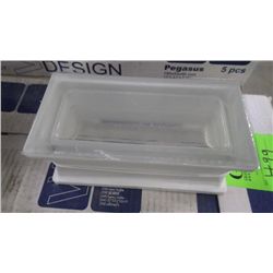 1 BOX 5 PCS 7.5"X3.7" CLEAR GLASS BLOCK BRUSHED FINISH RETAIL 84.00 AT 16.95 PER BLOCK