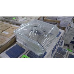 5 BOXES APPROX 25 PCS 7.5"X7.5" CLEAR GLASS BLOCKS WITH CURVED END, WAVY FINISH RETAIL 1048.00 AT 41