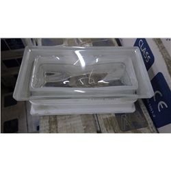5 BOXES 25 PCS 7.5"X3.7" CLEAR GLASS BLOCK WAVY FINISH RETAIL 223.00 AT 8.95 PER BLOCK