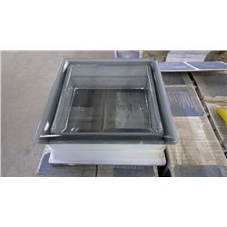 4 BOXES APPROX 20 PCS 7.5"X7.5" GREY CLASS BLOCK SMOOTH FINISH RETAIL 339.00 AT 16.95 PER BLOCK