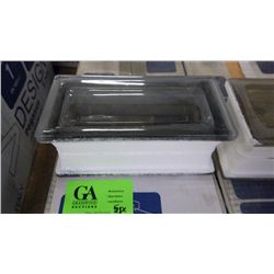 1 BOX 5 PCS 7.5"X3.7" GREY GLASS  TILE SMOOTH FINISH RETAIL 84.00 AT 16.95 PER TILE