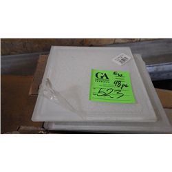 5 BOXES APPROX 48 PCS 7.5X7.5 WHITE GLASS TILE RETAIL 1437.00 AT 29.95 PER TILE