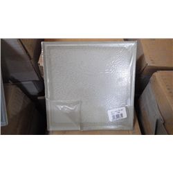 9 BOXES APPROX 81 PCS 7.5X7.5 SIENNA GLASS TILE FROSTED FINISH RETAIL 2425.00 AT 29.95 PER TILE