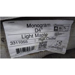 4 BOXES, 800 SQ.FT MONOGRAM DOUBLE 4" CLAPBOARD VINYL SIDING LIGHT MAPLE RETAIL 1339.00 AT 1.65 PER 