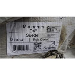 6 BOXES APPROX 1200 SQ.FT MONOGRAM DOUBLE 4" CLAPBOARD VINYL SIDING SUEDE RETAIL 2152.00 AT 1.79 PER
