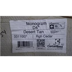 6 BOXES APPROX 1200 SQ.FT MONOGRAM DOUBLE 4" CLAPBOARD VINYL SIDING DESERT TAN RETAIL 2152.00 AT 1.6