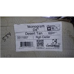 5 BOXES APPROX 1000 SQ.FT MONOGRAM DOUBLE 4" CLAPBOARD VINYL SIDING DESERT TAN RETAIL 1674.00 AT 1.6
