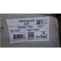 4 BOXES APPROX 800 SQ.FT MONOGRAM DOUBLE 4" CLAPBOARD VINYL SIDING DESERT TAN RETAIL 1339.00 AT 1.67