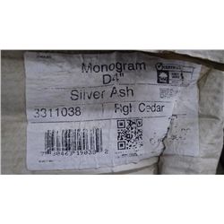 4 BOXES APPROX 800 SQ.FT MONOGRAM DOUBLE 4" CLAPBOARD VINYL SIDING SILVER ASH RETAIL 1339.00 AT 1.67