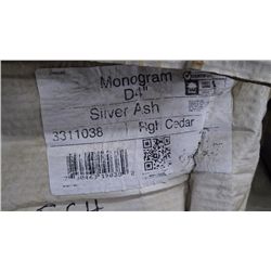 4 BOXES APPROX 800 SQ.FT MONOGRAM DOUBLE 4" CLAPBOARD VINYL SIDING SILVER ASH RETAIL 1339.00 AT 1.67