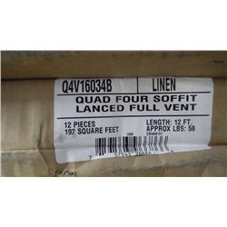 4 BOXES APPROX 760 SQ.FT QUAD FOUR SOFFIT LANCED FULL VENT LINEN RETAIL