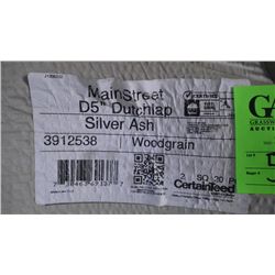 5 BOXES APPROX 900 SQ.FT DOUBLE 5" DUTCHLAP VINYL SIDING SILVER ASH RETAIL 1495.00