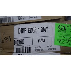 2 BOXES 100 PCS APPROX 1000 FEET 1 3/4" DRIP EDGE BLACK