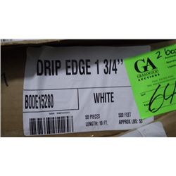 2 BOXES 100 PCS APPROX 1000 FEET 1 3/4" DRIP EDGE WHITE