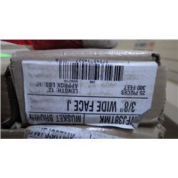 2 BOXES APPROX 600 FEET 3/8" WIDE FACE J MUSKET BROWN