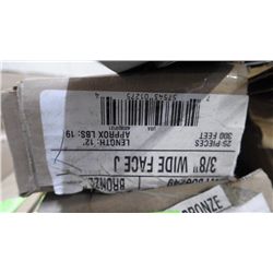 1 BOX + 12 PCS APPROX 600 FEET 3/8" WIDE FACE J BRONZE