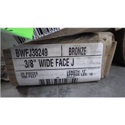 2 BOXES APPROX 600 FEET 3/8" WIDE FACE J BRONZE