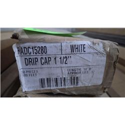 2 BOXES APPROX 1000 FEET 1 1/2" DRIP CAP WHITE