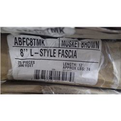 10 PCS APPROX 300 FEET 8" L-STYLE FACIA MUSKET BROWN