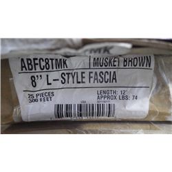 1 BOX APPROX 300 FEET 8" L-STYLE FACIA MUSKET BROWN