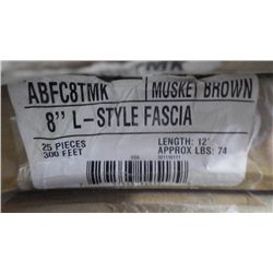 1 BOX APPROX 300 FEET 8" L-STYLE FACIA MUSKET BROWN