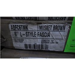 20 PCS APPROX 500 FEET 6" L-STYLE FACIA MUSKET BROWN
