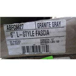 2 BOX APPROX 600 FEET 6" L-STYLE FACIA GRANITE GRAY