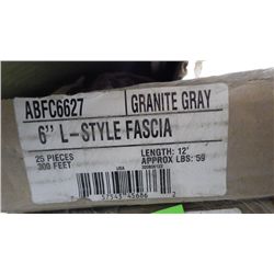 30 PC APPROX 400 FEET 6" L-STYLE FACIA GRANITE GRAY