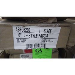 2 BOX APPROX 600 FEET 6" L-STYLE FACIA BLACK