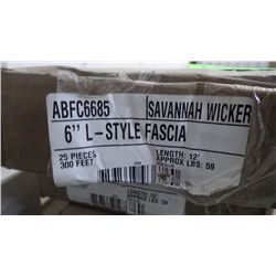 2 BOX APPROX 600 FEET 6" L-STYLE FACIA SAVANNAH WICKER