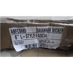 2 BOX APPROX 600 FEET 6" L-STYLE FACIA SAVANNAH WICKER