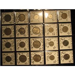14. Plastic Coin Page containing (20) Coins from Great Britain. Includes 5 New Pence, Six Pence, 10 